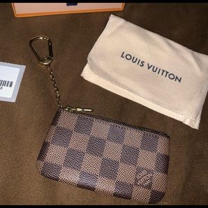 NEW RARE Louis Vuitton Key Cles Pouch Damier Ebene